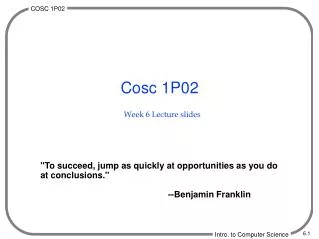 Week 6 Lecture slides