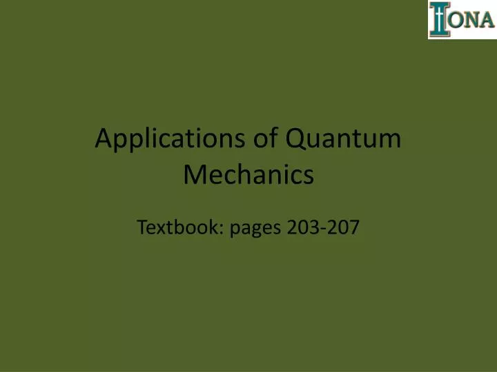 applications of quantum mechanics