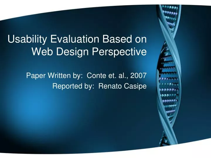 usability evaluation based on web design perspective