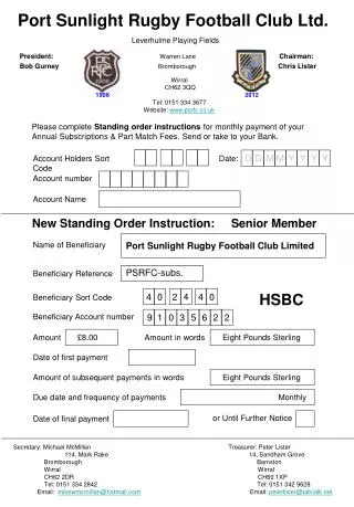 Port Sunlight Rugby Football Club Ltd.