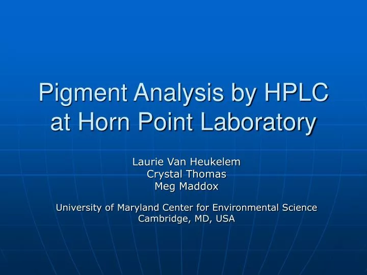 pigment analysis by hplc at horn point laboratory