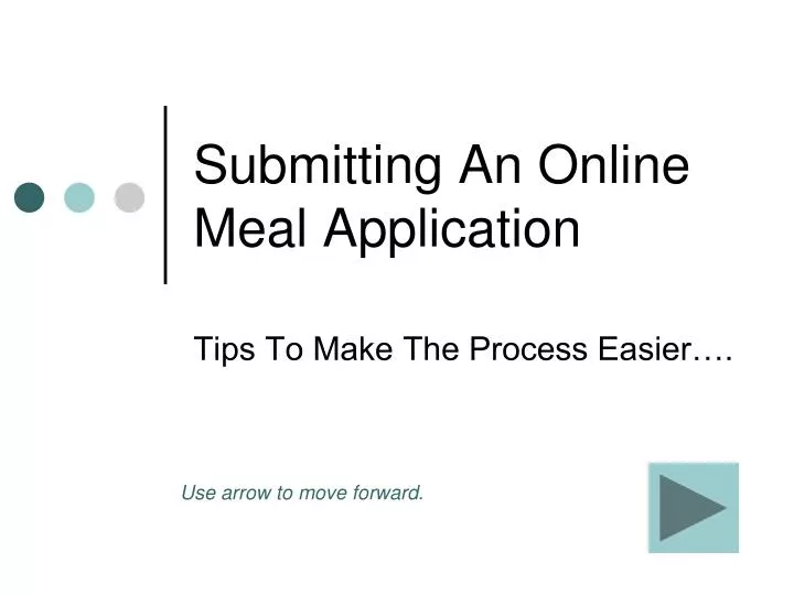 submitting an online meal application