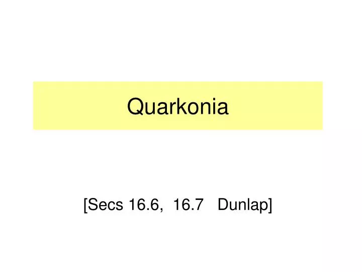 quarkonia