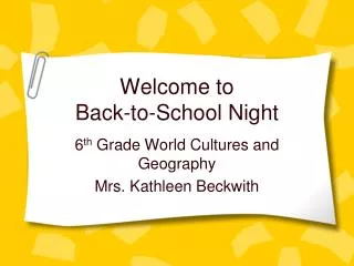 Welcome to Back-to-School Night