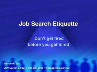 Job Search Etiquette