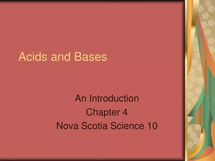 acids and bases