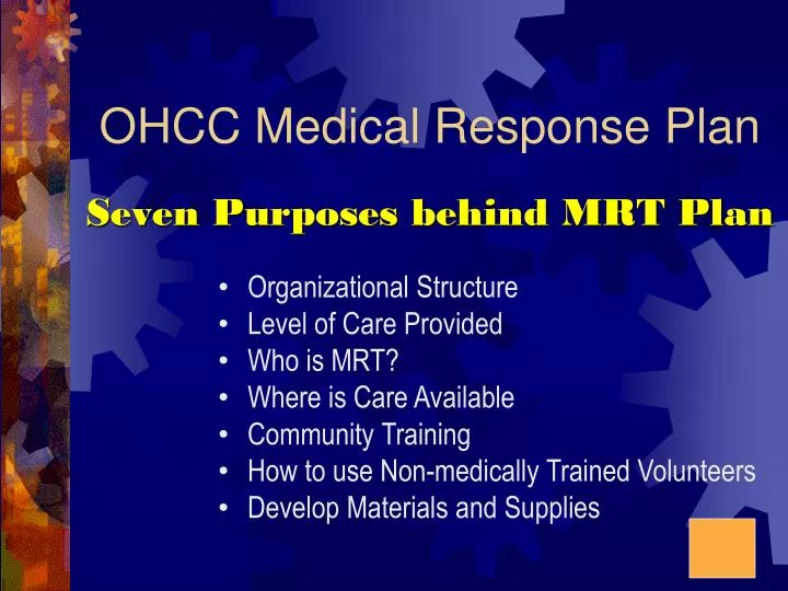 ohcc medical response plan