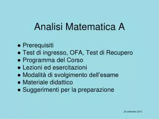 analisi matematica a