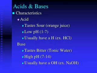 Acids &amp; Bases