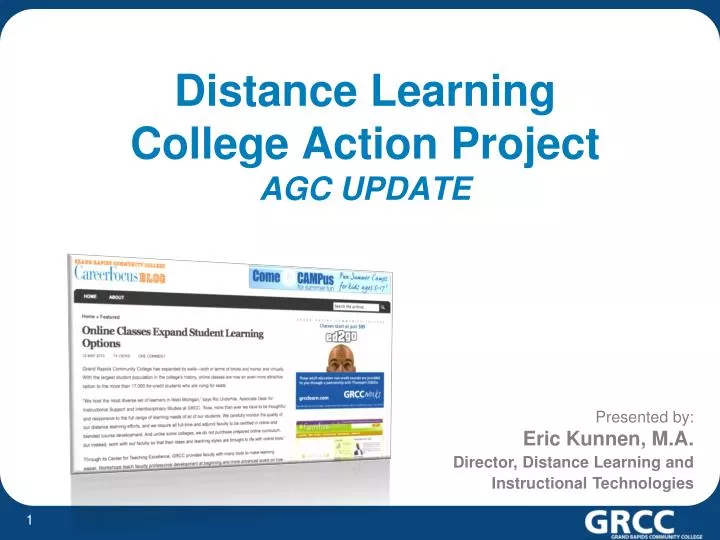 distance learning college action project agc update