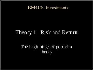 BM410: Investments