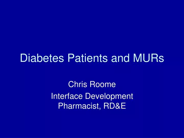diabetes patients and murs