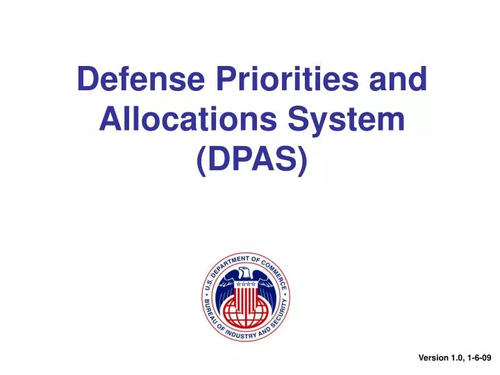 defense priorities and allocations system dpas