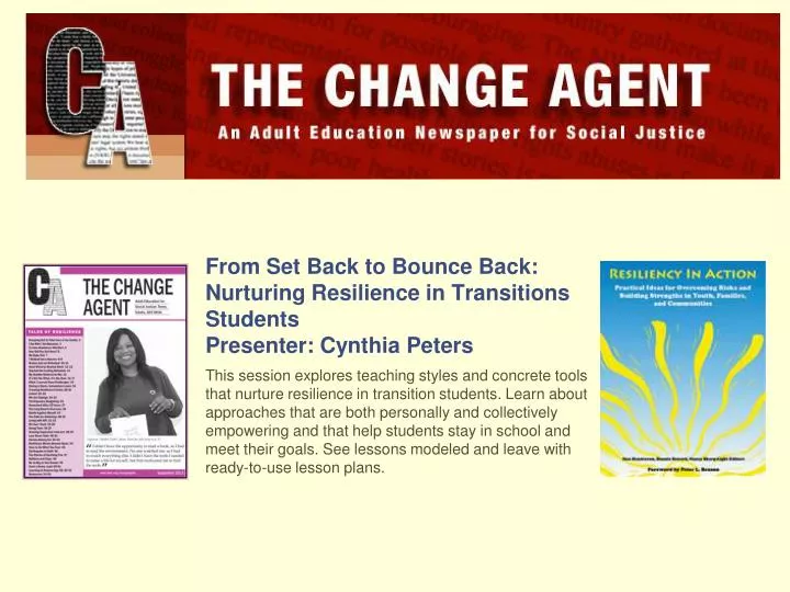 from set back to bounce back nurturing resilience in transitions students presenter cynthia peters