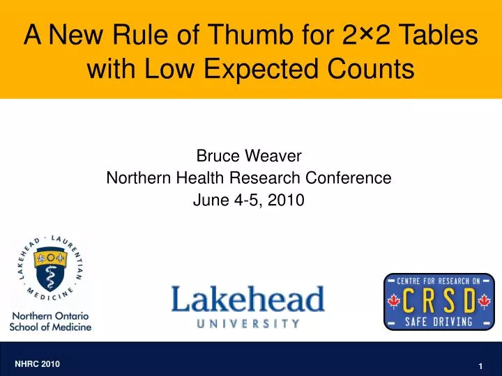 a new rule of thumb for 2 2 tables with low expected counts