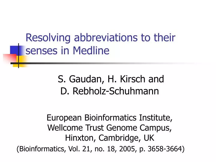 resolving abbreviations to their senses in medline