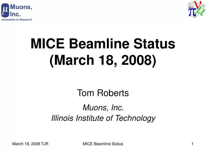 mice beamline status march 18 2008