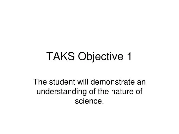 taks objective 1