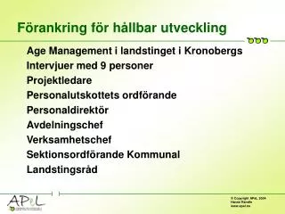 f rankring f r h llbar utveckling