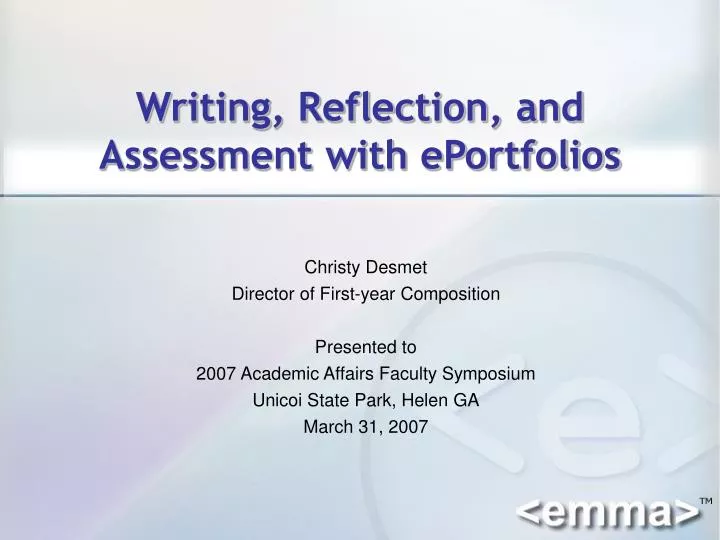 writing reflection and assessment with eportfolios