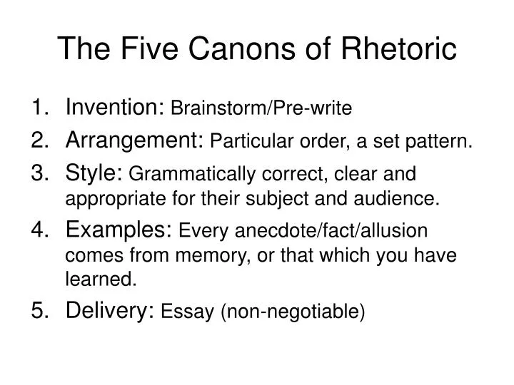the five canons of rhetoric