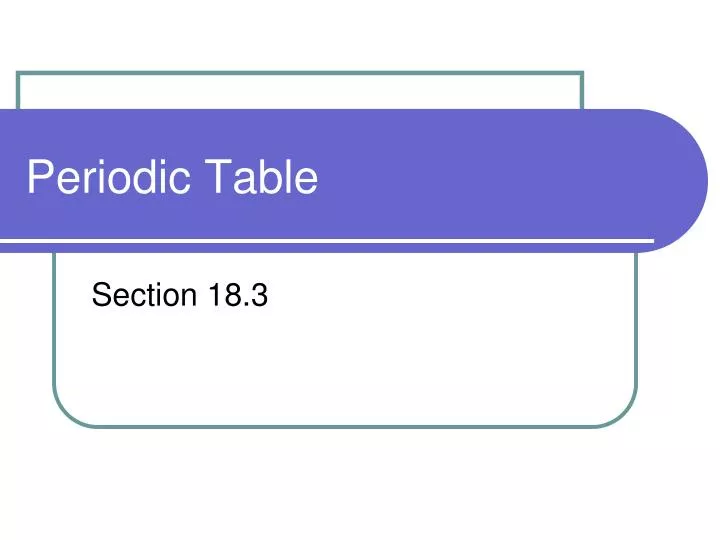 periodic table