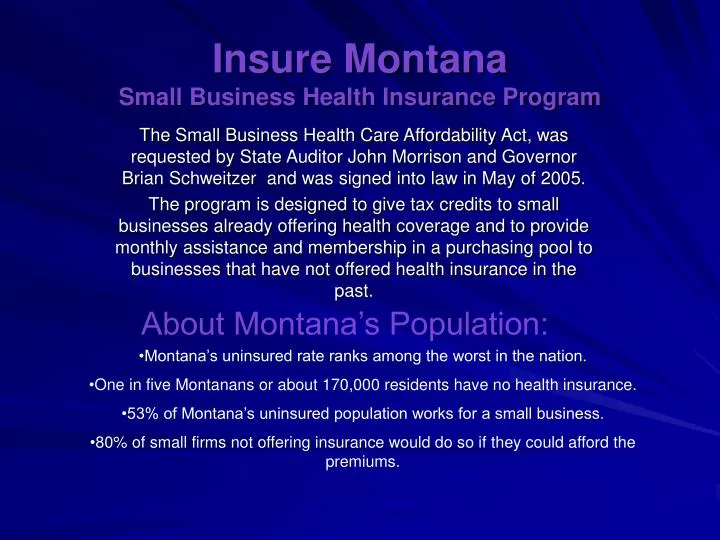 insure montana small business health insurance program