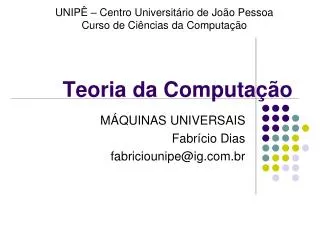 teoria da computa o