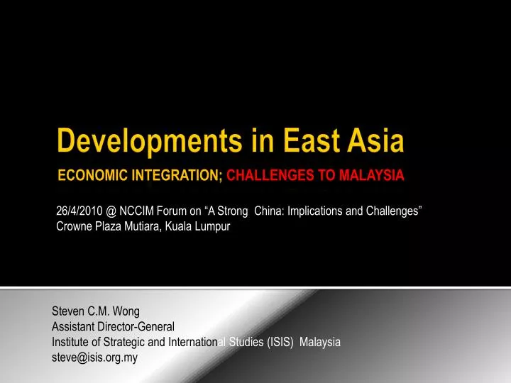 economic integration challenges to malaysia