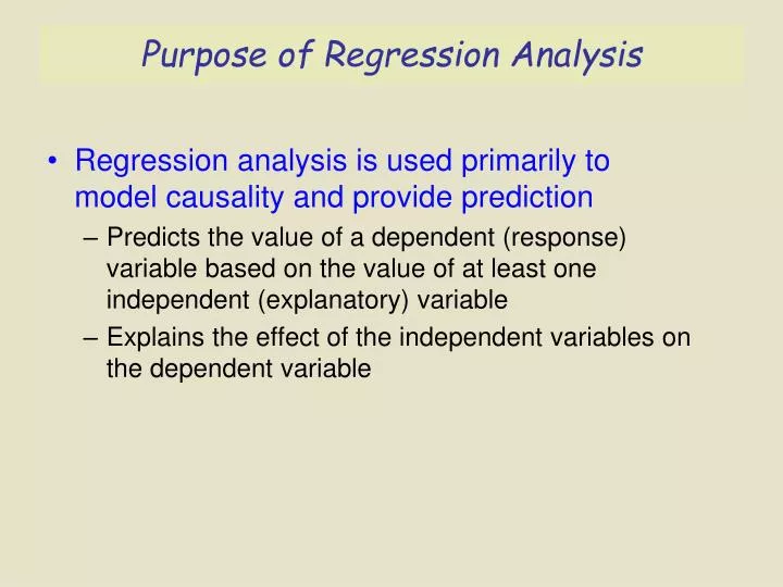 purpose of regression analysis