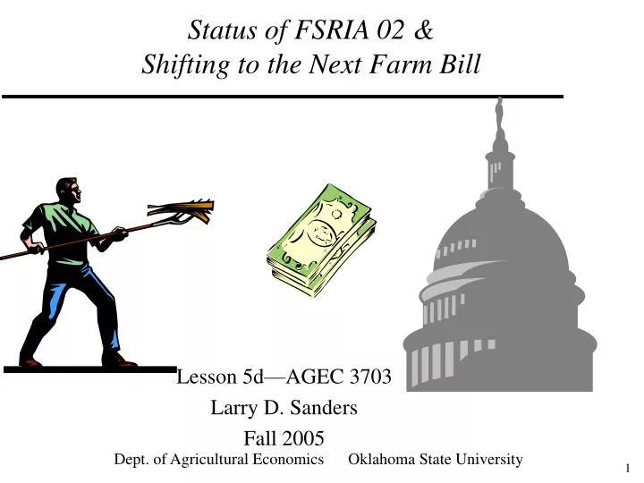 status of fsria 02 shifting to the next farm bill