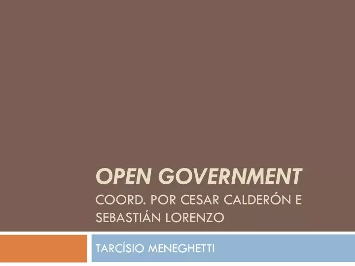 open government coord por cesar calder n e sebasti n lorenzo