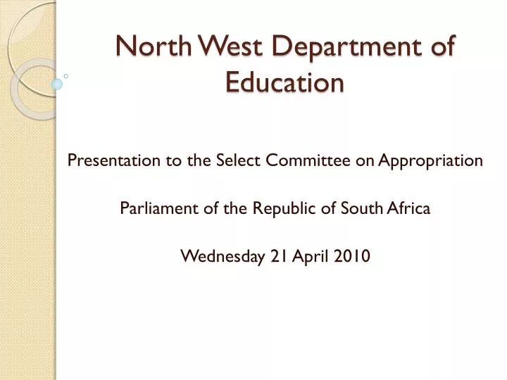 north west department of education