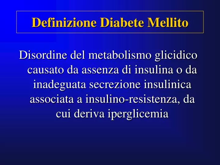 definizione diabete mellito