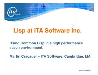 Lisp at ITA Software Inc.