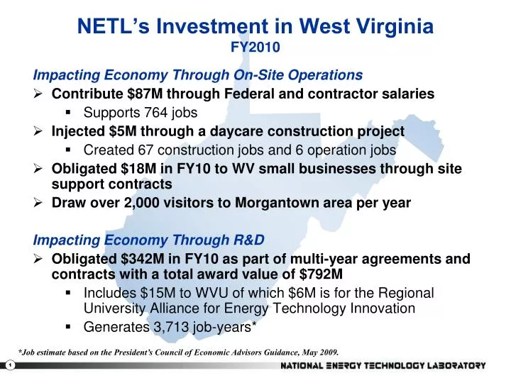 netl s investment in west virginia fy2010