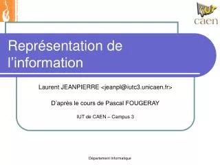 repr sentation de l information