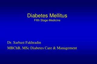 Diabetes Mellitus Fifth Stage-Medicine