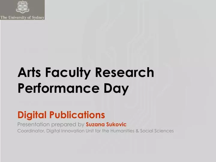 arts faculty research performance day