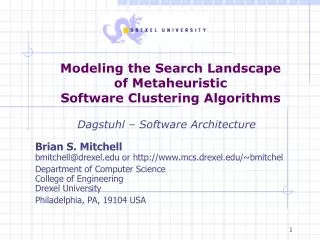 Modeling the Search Landscape of Metaheuristic Software Clustering Algorithms