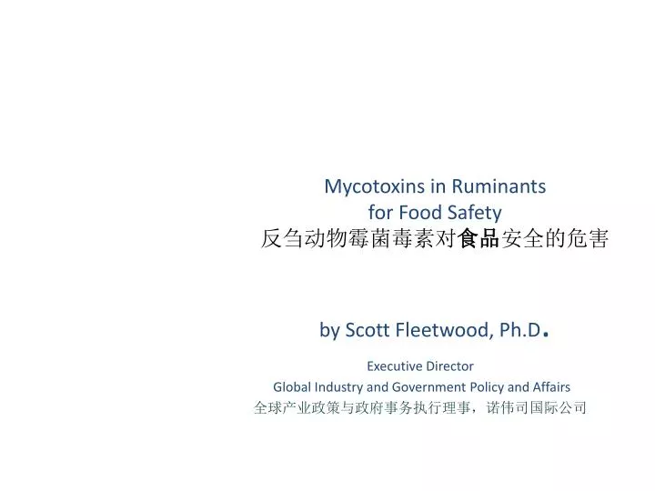 mycotoxins in ruminants for food safety by scott fleetwood ph d