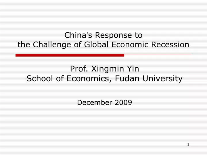china s response to the challenge of global economic recession