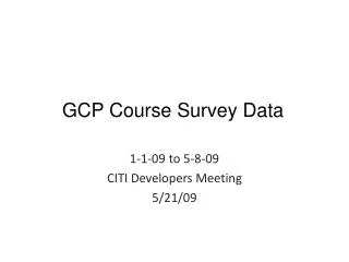 GCP Course Survey Data