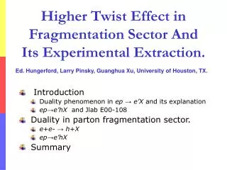 Higher Twist Effect in Fragmentation Sector And Its Experimental Extraction.
