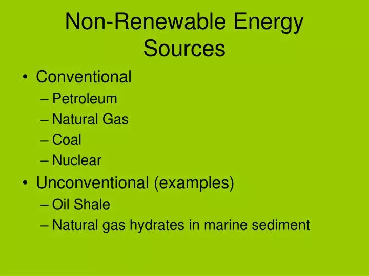 non renewable energy sources