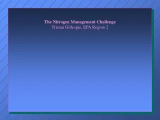 The Nitrogen Management Challenge Tristan Gillespie, EPA Region 2