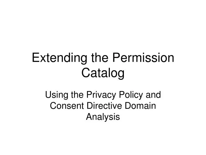 extending the permission catalog