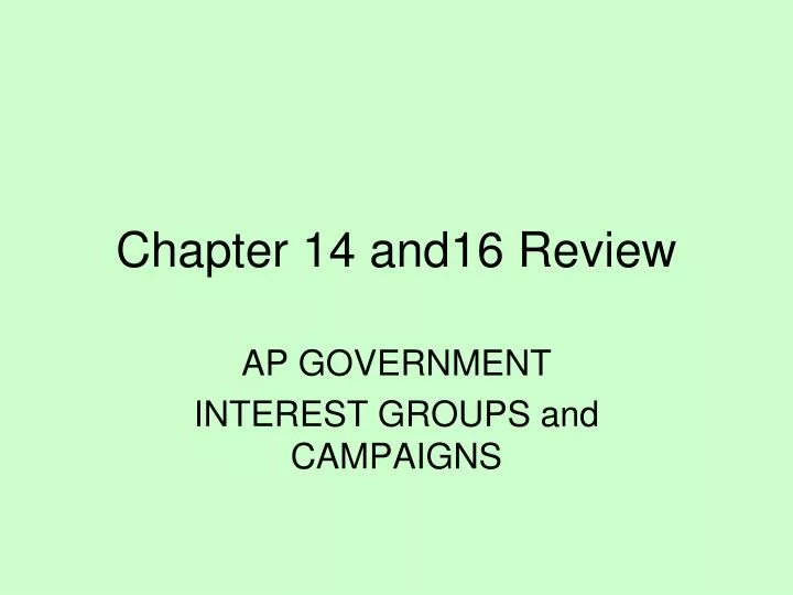 chapter 14 and16 review