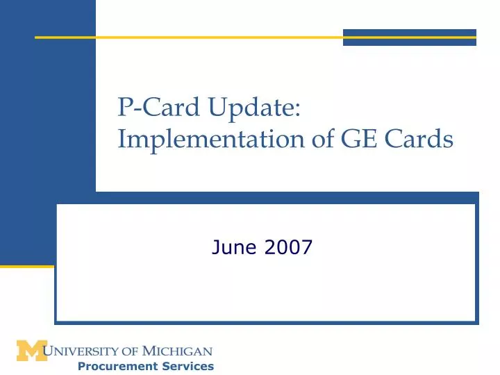 p card update implementation of ge cards