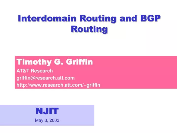 interdomain routing and bgp routing